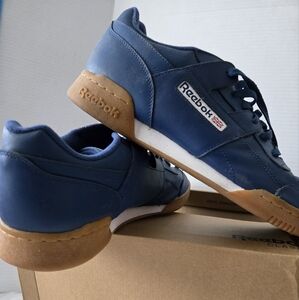 Reebok Blue and Brown Sneakers with Gum Sole